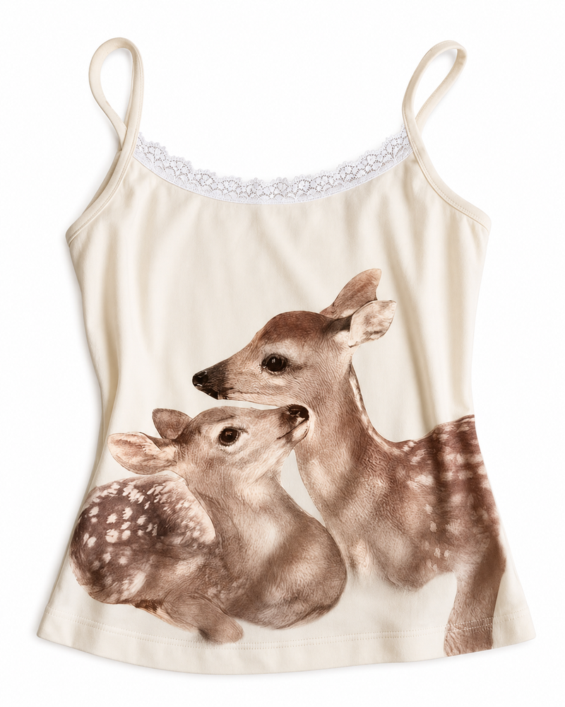 Deer print slim fit Top FangCloset™