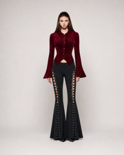 Long Sleeve Velvet Flared Shirt fangcloset™