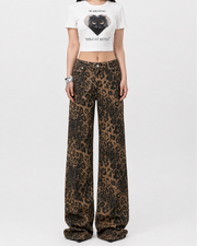 Loose Vintage Leopard Print Jeans FangCloset™